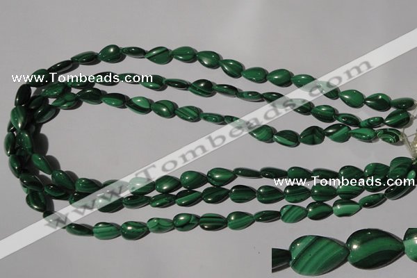 CMN281 15.5 inches 8*12mm flat teardrop natural malachite beads