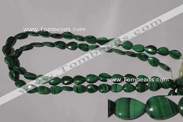 CMN282 15.5 inches 10*14mm flat teardrop natural malachite beads