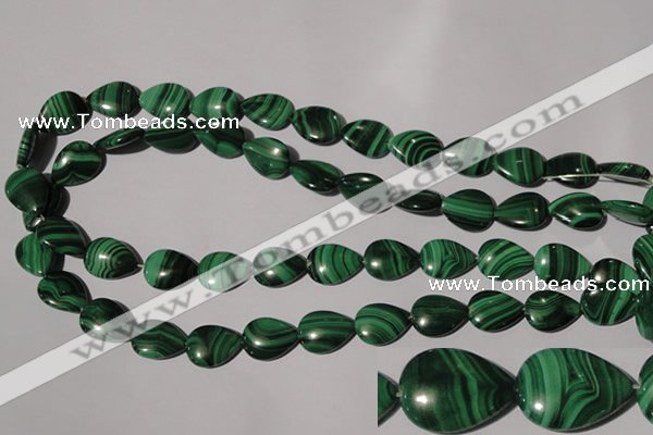 CMN283 15.5 inches 12*16mm flat teardrop natural malachite beads