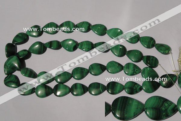 CMN285 15.5 inches 15*20mm flat teardrop natural malachite beads