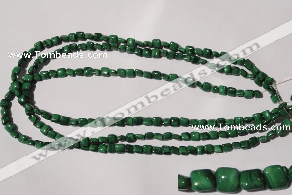 CMN291 15.5 inches 6*6mm square natural malachite beads wholesale