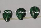 CMN324 Top-drilled 15*20mm flat teardrop natural malachite beads