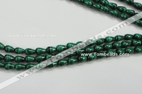 CMN414 15.5 inches 5*7mm teardrop natural malachite beads wholesale