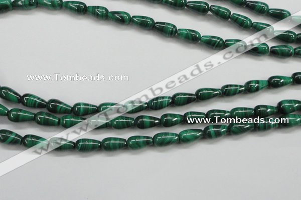 CMN415 15.5 inches 5*9mm teardrop natural malachite beads wholesale