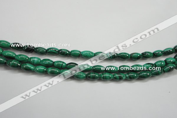 CMN418 15.5 inches 4*6mm rice natural malachite beads wholesale