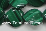 CMN428 15.5 inches 15*15mm heart natural malachite beads wholesale