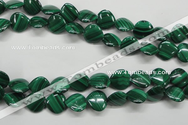 CMN428 15.5 inches 15*15mm heart natural malachite beads wholesale