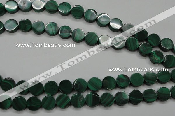 CMN430 15.5 inches 10mm coin natural malachite beads wholesale