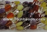 CMQ01 15.5 inches 6*8mm faceted oval multicolor quartz beads