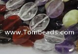 CMQ03 15.5 inches 10*14mm faceted oval multicolor quartz beads