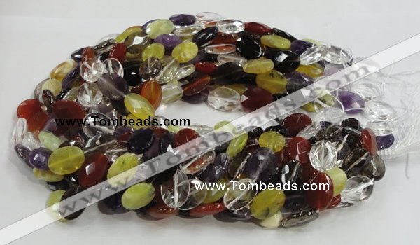 CMQ04 15.5 inches 14*18mm faceted oval multicolor quartz beads