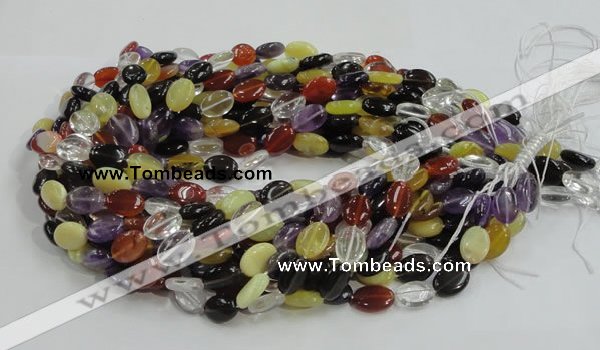 CMQ05 15.5 inches 10*14mm oval multicolor quartz beads wholesale