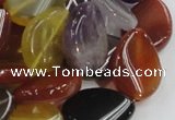 CMQ14 18*25mm twisted flat teardrop multicolor quartz beads