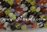 CMQ16 15.5 inches 6mm faceted coin multicolor quartz beads