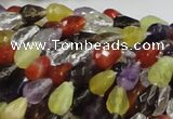 CMQ20 15.5 inches 8*10mm faceted teardrop multicolor quartz beads