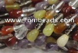 CMQ22 15.5 inches 6*10mm teardrop multicolor quartz beads