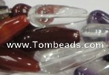 CMQ23 15.5 inches 10*30mm teardrop multicolor quartz beads