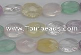 CMQ252 15.5 inches 10*14mm faceted oval multicolor quartz beads