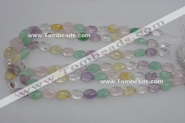 CMQ252 15.5 inches 10*14mm faceted oval multicolor quartz beads