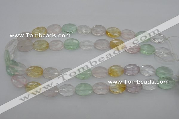 CMQ253 15.5 inches 13*18mm faceted oval multicolor quartz beads