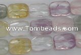 CMQ258 15.5 inches 10*14mm faceted rectangle multicolor quartz beads