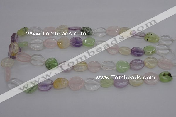 CMQ260 15.5 inches 12*14mm -14*16mm freeform multicolor quartz beads