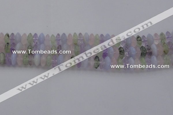 CMQ262 15.5 inches 5*12mm rondelle multicolor quartz beads