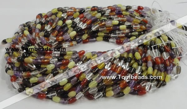 CMQ27 15.5 inches 5*8mm rice multicolor quartz beads wholesale