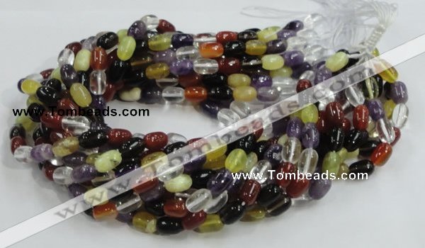 CMQ28 15.5 inches 8*12mm rice multicolor quartz beads wholesale