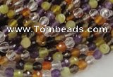 CMQ30 15.5 inches 4mm faceted round multicolor quartz beads