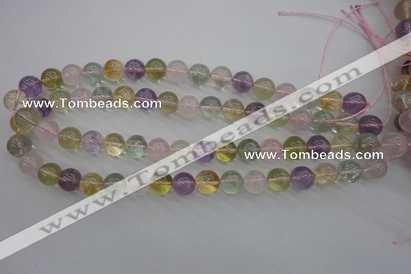 CMQ304 15.5 inches 12mm round multicolor quartz gemstone beads