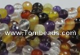 CMQ31 15.5 inches 6mm faceted round multicolor quartz beads