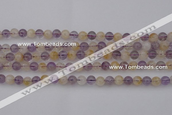 CMQ312 15.5 inches 8mm round citrine & amethyst beads wholesale