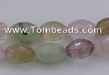 CMQ318 15.5 inches 10*14mm faceted rice mixed quartz beads