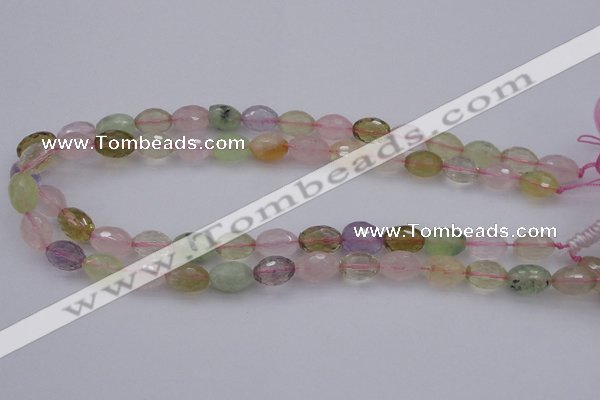 CMQ318 15.5 inches 10*14mm faceted rice mixed quartz beads