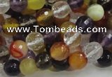 CMQ32 15.5 inches 8mm faceted round multicolor quartz beads