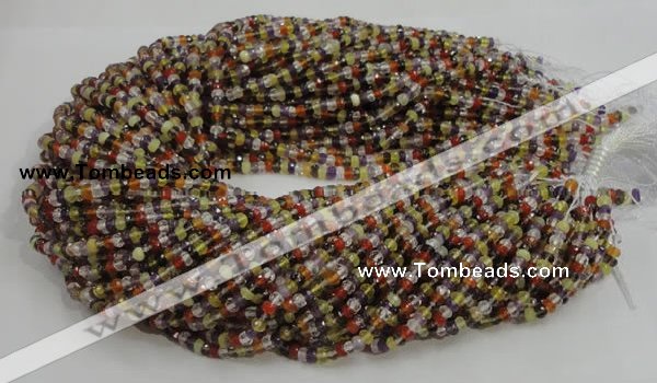 CMQ34 15.5 inches 2.5*4mm faceted rondelle multicolor quartz beads