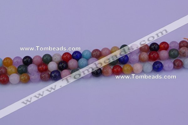 CMQ347 15.5 inches 8mm round mixed quartz gemstone beads