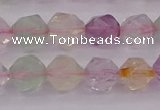 CMQ368 15.5 inches 10mm faceted nuggets mixed quartz beads