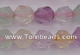 CMQ369 15.5 inches 12mm faceted nuggets mixed quartz beads