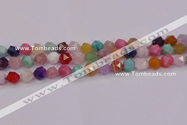 CMQ373 15.5 inches 10mm faceted nuggets mixed gemstone beads