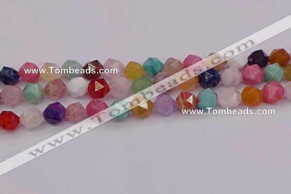 CMQ374 15.5 inches 12mm faceted nuggets mixed gemstone beads