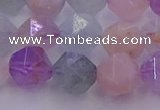 CMQ382 15.5 inches 8mm faceted nuggets mixed quartz beads