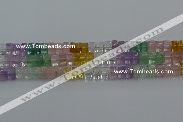 CMQ39 15.5 inches 6*10mm triangle mixed quartz beads wholesale