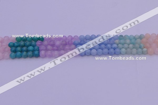 CMQ401 15.5 inches 6mm round mixed quartz beads wholesale