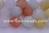 CMQ413 15.5 inches 10mm faceted nuggets mixed jade beads