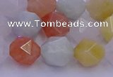 CMQ414 15.5 inches 12mm faceted nuggets mixed jade beads