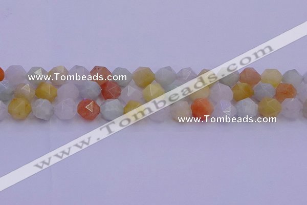 CMQ414 15.5 inches 12mm faceted nuggets mixed jade beads