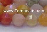 CMQ428 15.5 inches 10mm faceted round natural mixed quartz beads