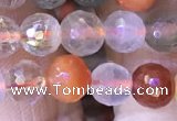 CMQ436 15.5 inches 6mm faceted round mixed rutilated quartz beads